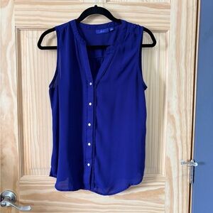 Apt. 9 Sleeveless Button-Front Blouse - Deep Blue